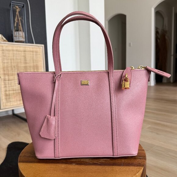 Dolce & Gabbana Pink Leather Tote Bag - Picture 1 of 12